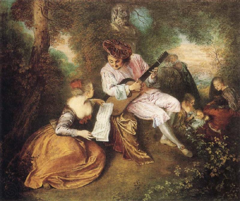 Jean-Antoine Watteau Scale of Love Norge oil painting art